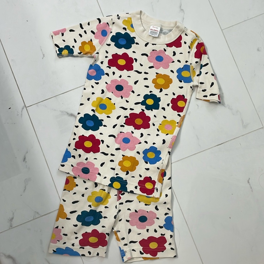Hanna Andersson pj pajama floral girls age 8 never worn sleepover party cute